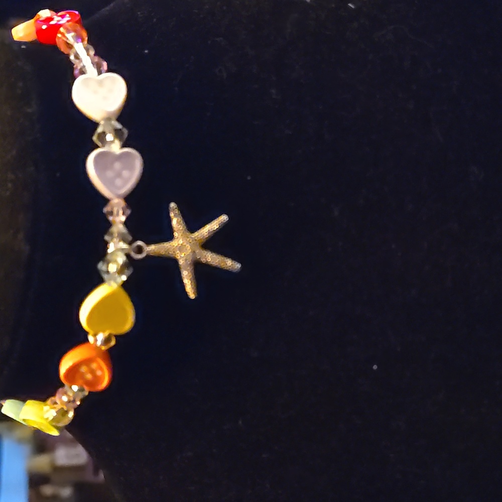 Colorful Heart Button Choker - Picture 2 of 9